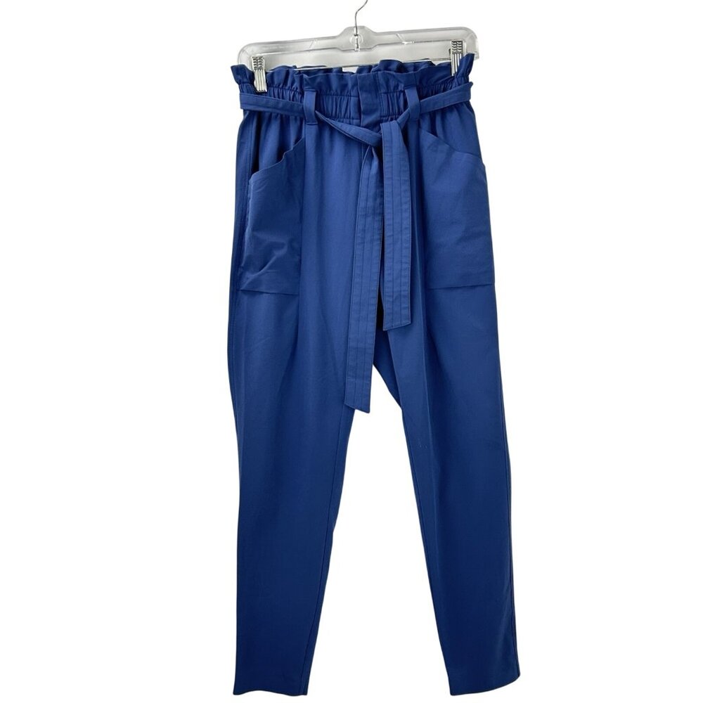 Athleta Women’s Size 0 Skyline Paperbag Waist Pant Damask Blue - Picture 7 of 16